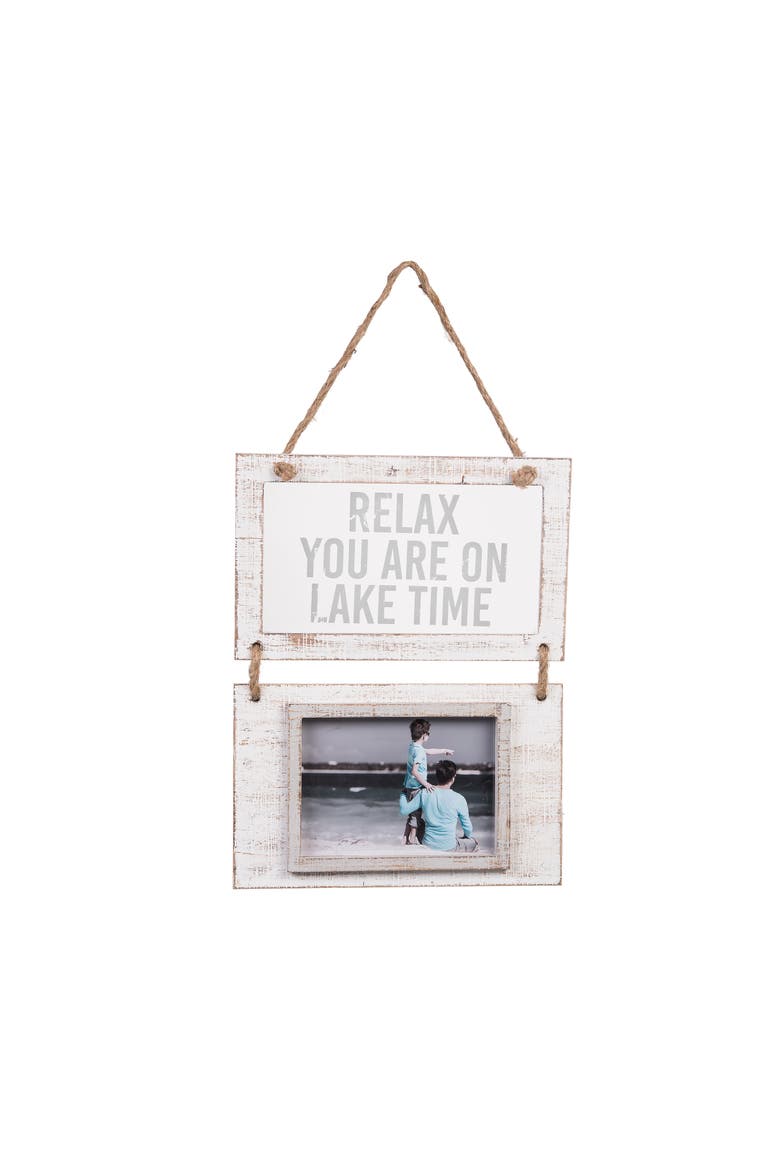 Relax You Are On Lake Time Hanging Frame Photos, Main, color, Off-White
