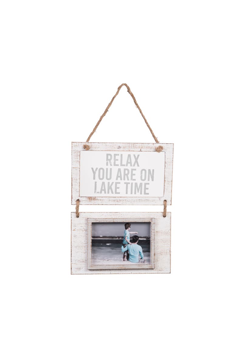Beachcombers Relax You Are On Lake Time Hanging Frame Photos, Main, color, Off-White