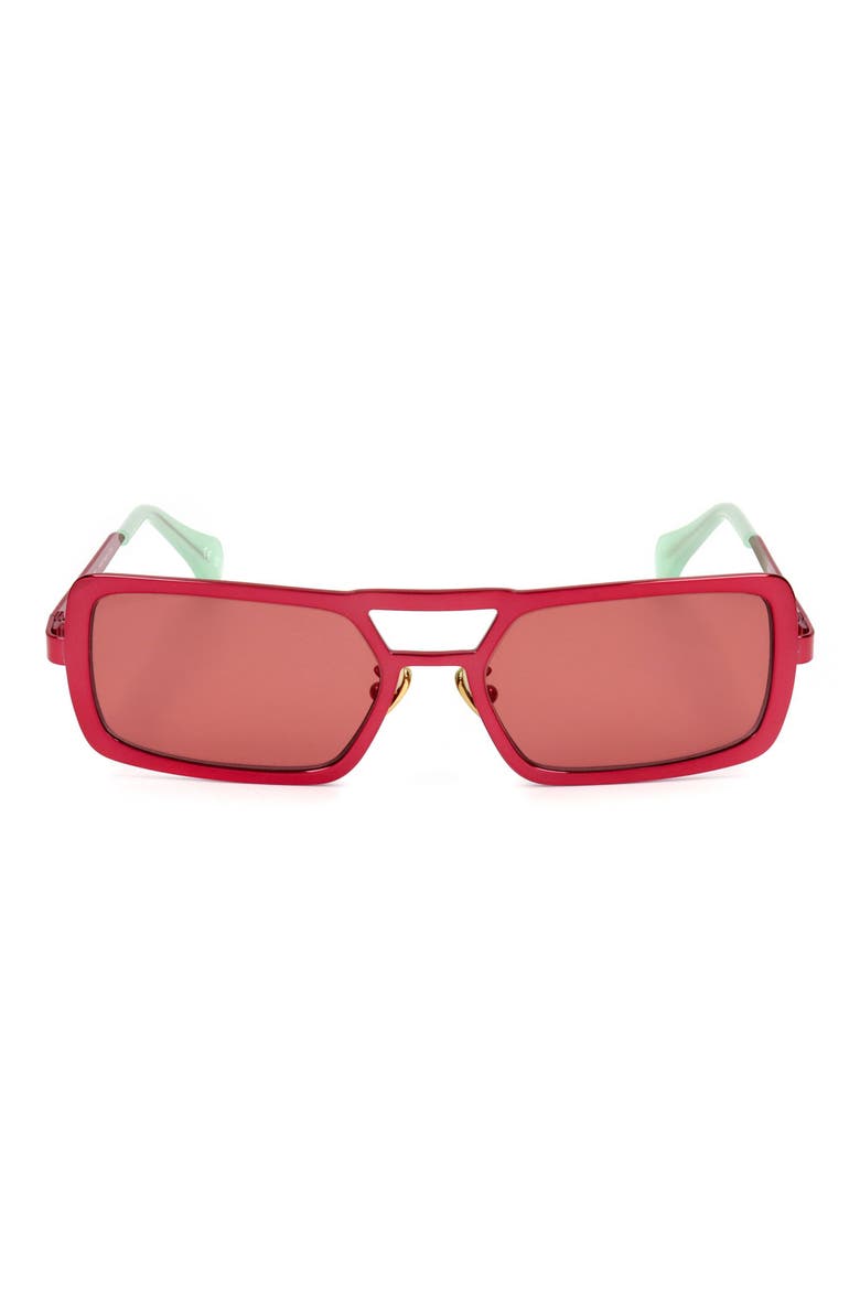 52mm Square Sunglasses, Main, color, RED