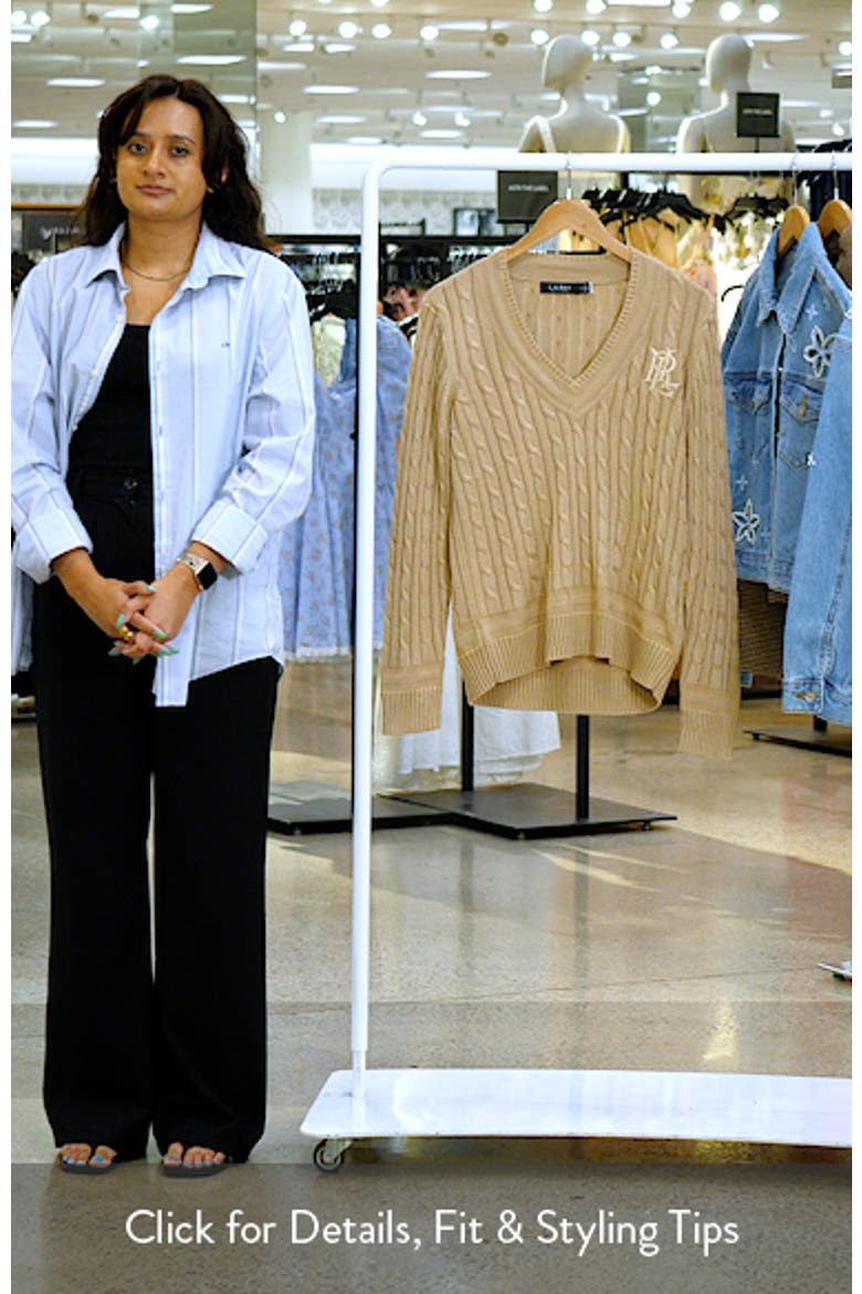 Cable Stitch V-Neck Sweater video