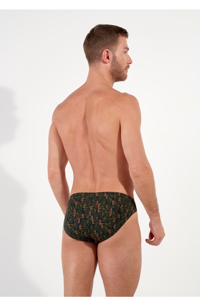 HOM Vizzavona Comfort Micro Briefs, Alternate, color, Khaki Print