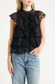 LOVE THE LABEL Eden Ruffle Lace Top