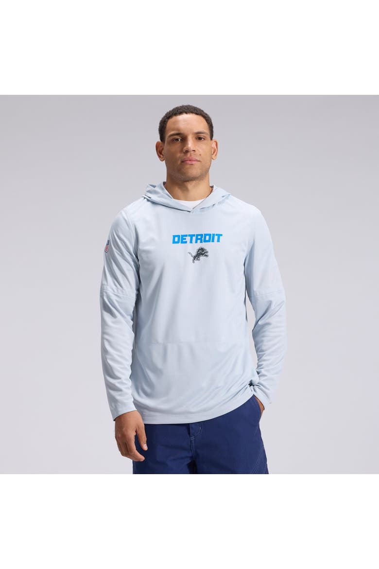 Men's Nike  Silver Detroit Lions 2026 Rivalries Collection Sideline Lightweight Hooded Long Sleeve Top, Main, color, Silver