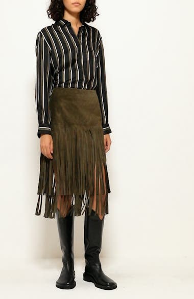 23SS新作【MaxMara】Suede skirt with fringe フリンジスカート MAX MARA Suede skirt with fringe | Harvey Nichols