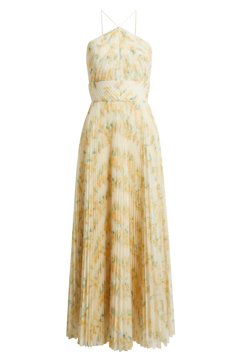 Blaine Pleated Gown, Alternate, color, IVORY / YELLOW