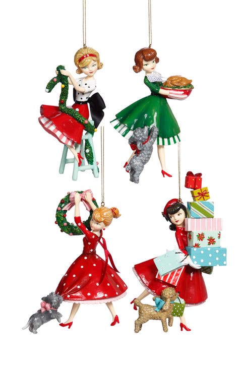 Dinner Girl Ornament, Set of 4