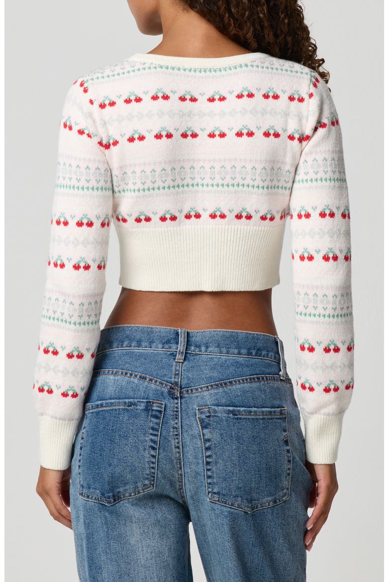 Ma Cherie Tie Front Crop Cardigan, Alternate, color, JET STREAM COMBO