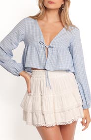 Petal & Pup Sundara Tie Front Peplum Top