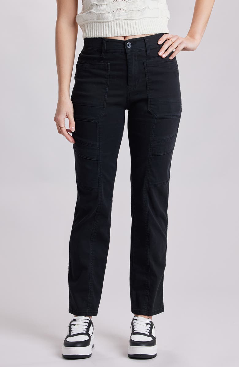 UNIONBAY Bobby Stretch Cotton Twill Cargo Pants, Main, color, Black