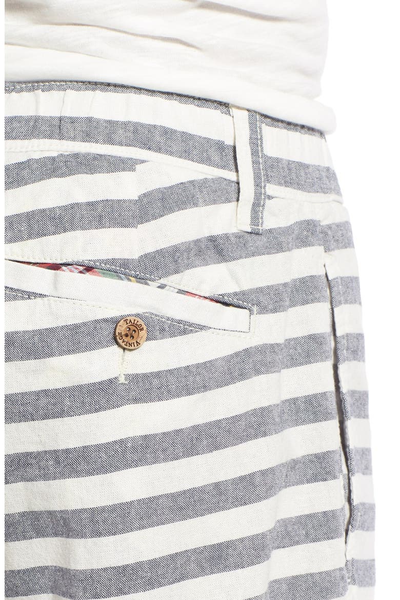 Stripe Linen & Cotton Shorts, Alternate, color, STRIPE LINEN COTTON