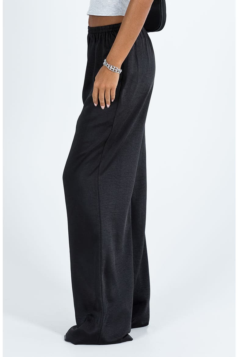 NIxie Wide Leg Satin Pants, Alternate, color, BLACK
