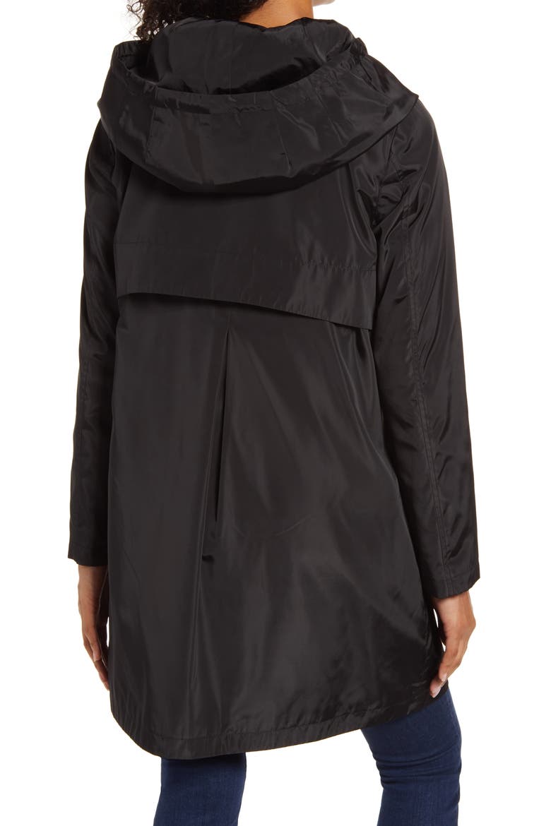 Packable Hooded Raincoat, Alternate, color, BLACK