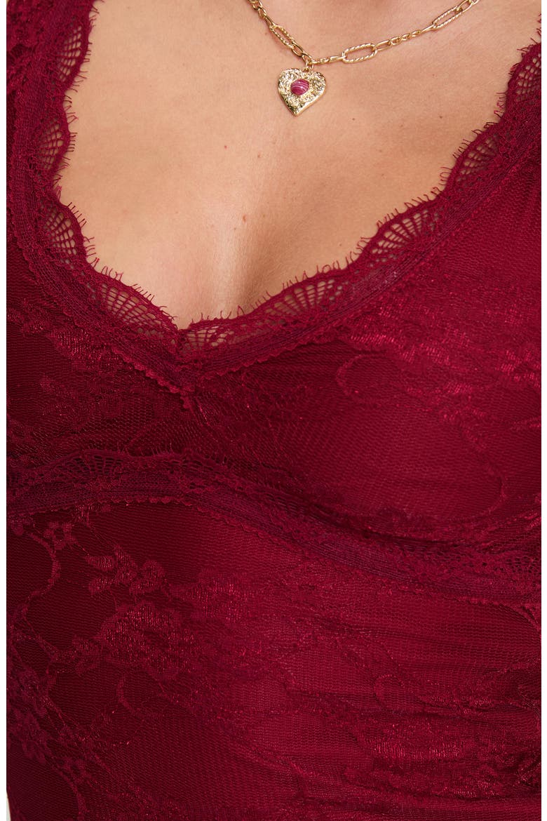 Far Away Lace Sleeveless Top, Alternate, color, BURGUNDY