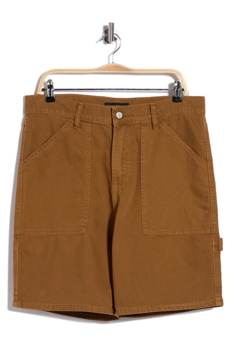 Loose Carpenter Denim Shorts, Main, color, FAWN
