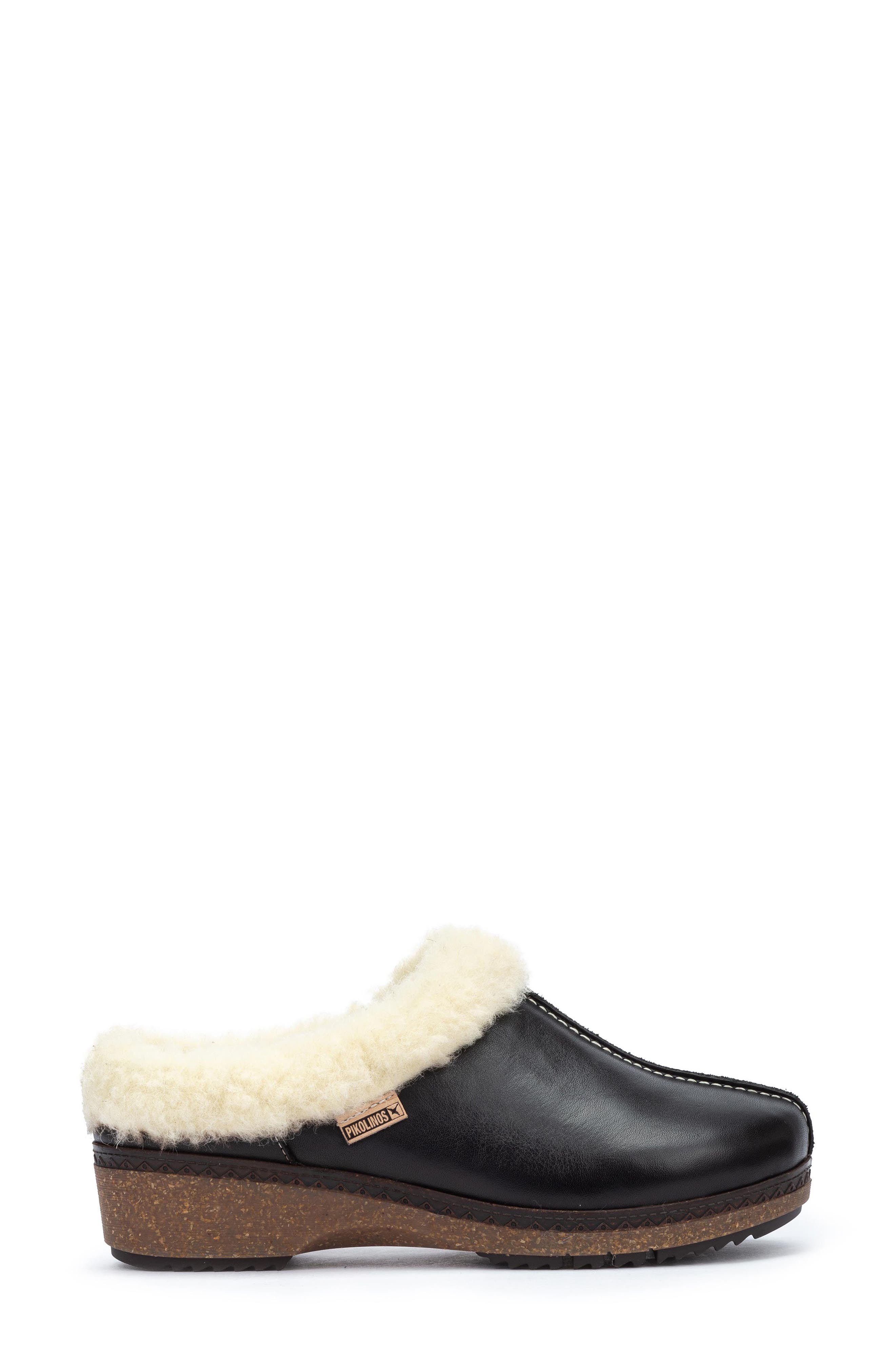 PIKOLINOS Granada W0W Faux Shearling Clog, Main, color, 