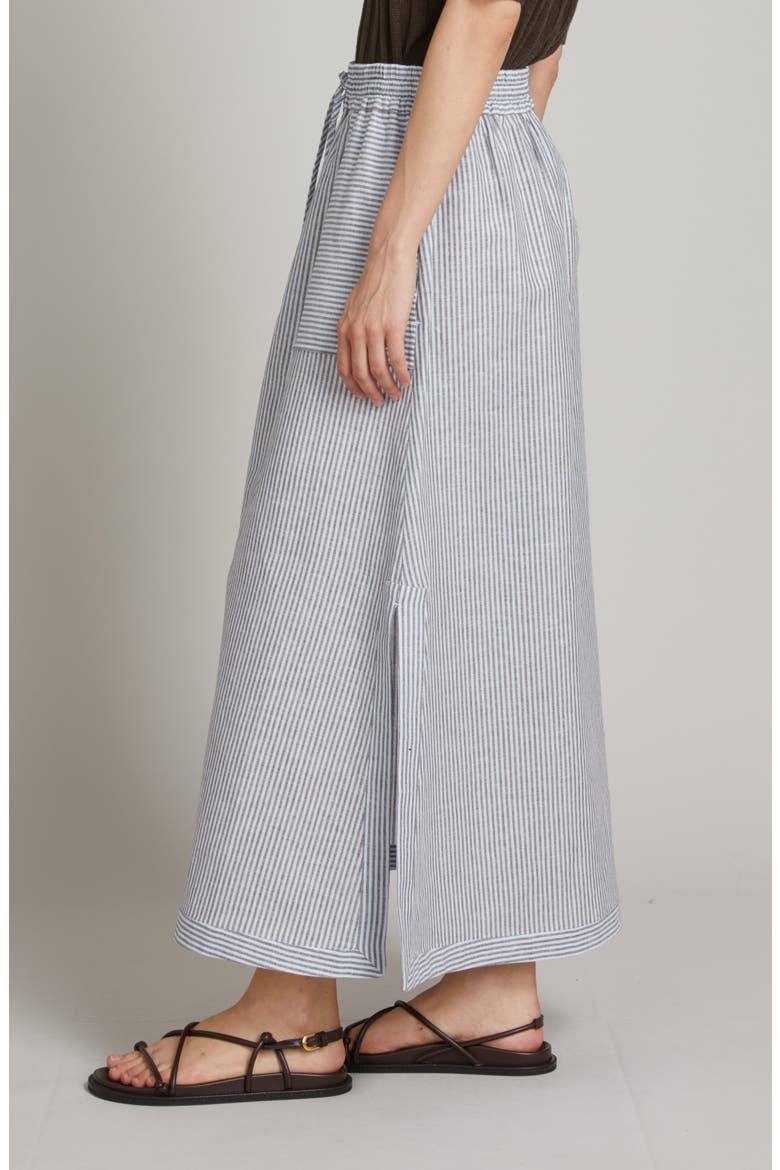 Sumero Stripe Linen Blend Skirt, Alternate, color, SKY BLUE