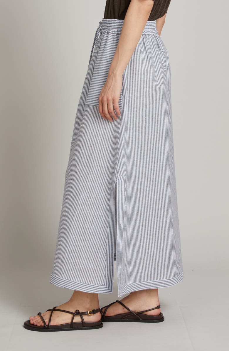 MM by Max Mara Sumero Stripe Linen Blend Skirt, Alternate, color, Sky Blue