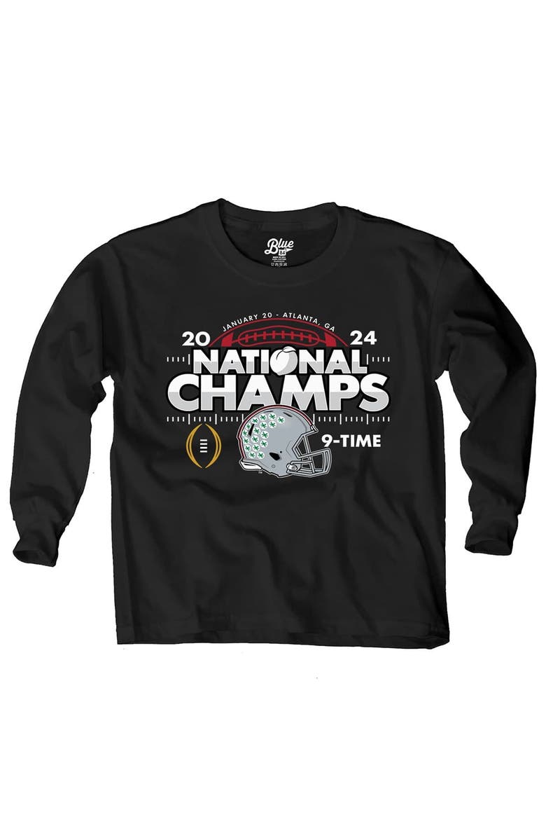 BLUE 84 Youth Blue 84 Black Ohio State Buckeyes College Football Playoff 2024 National Champions Schedule Long Sleeve T-Shirt, Alternate, color, 