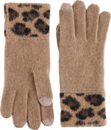Bruno Magli Cashmere Leopard Gloves
