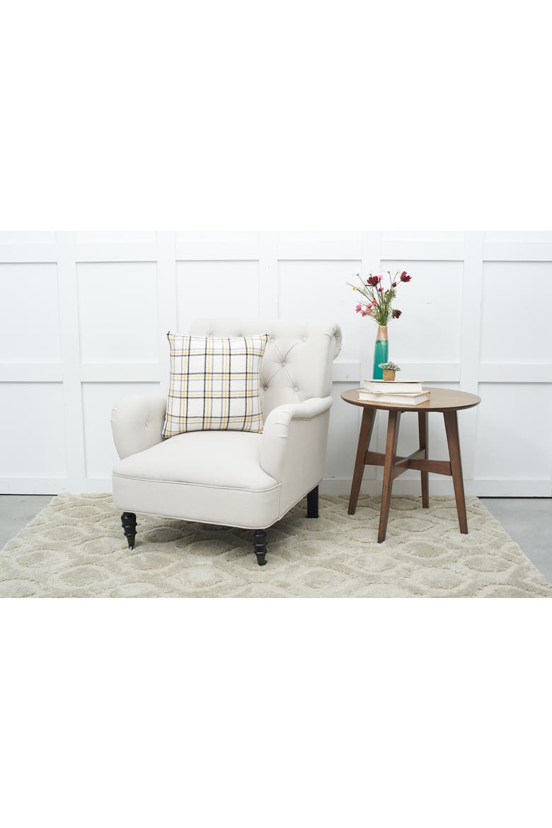 Honey Bee Plaid Woven Throw Pillow, 18" x 18", Alternate, color, Yellow