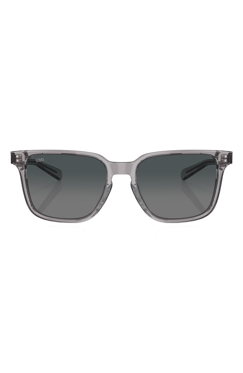 Costa Del Mar Kailano 53mm Gradient Polarized Square Sunglasses, Main, color, Grey Gradient