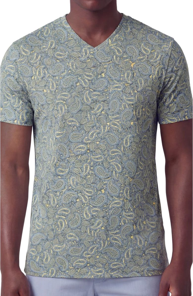 Lords of Harlech Paisley Pile Mens Vneck Tee, Alternate, color, Paisley Pile Sunshine