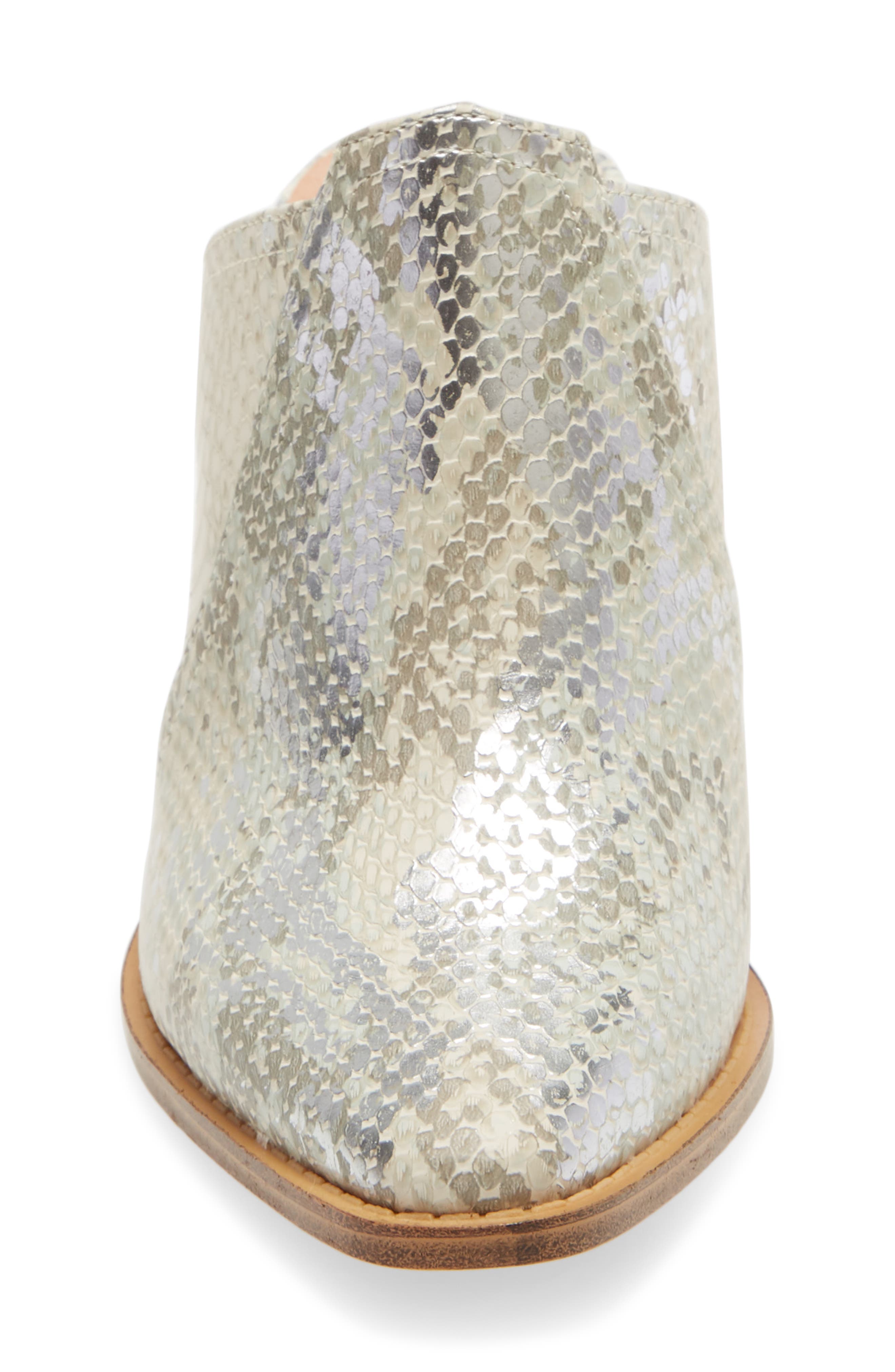 Beaute Mule, Alternate, color, CREAM/ SILVER FAUX LEATHER