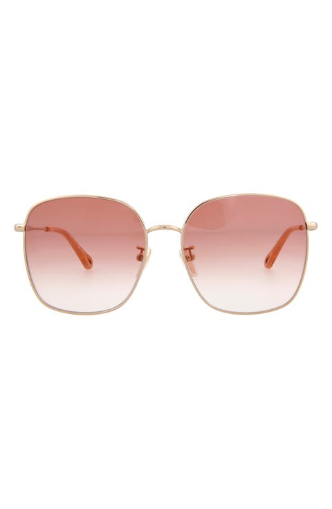58mm Gradient Square Sunglasses