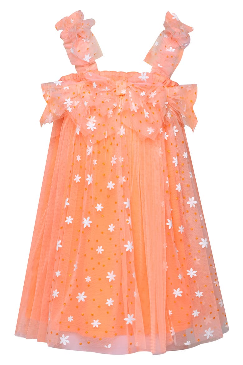 Kids' Floral Tulle Party Dress, Main, color, ORANGE