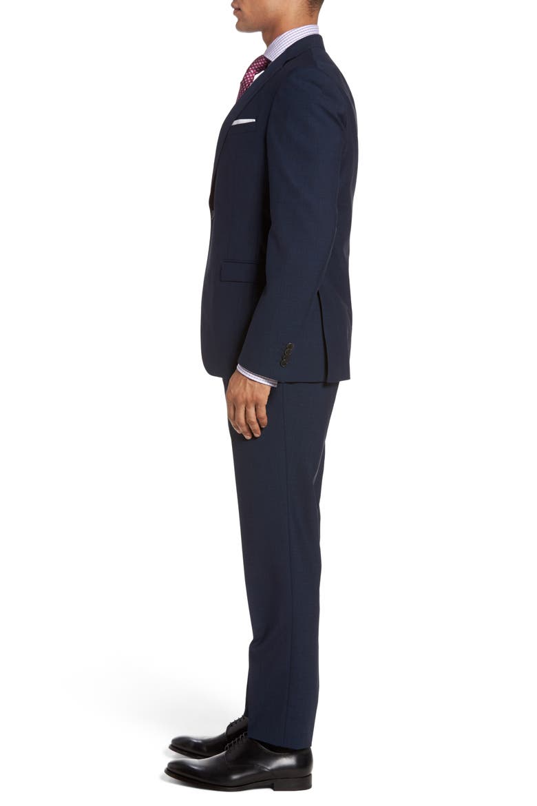 Reyno/Wave 12 Extra Trim Fit Houndstooth Wool Suit, Alternate, color, NAVY
