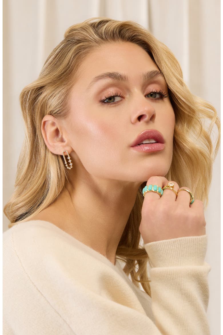 Modern Muse CZ Paperclip Drop Earrings, Alternate, color, GOLD