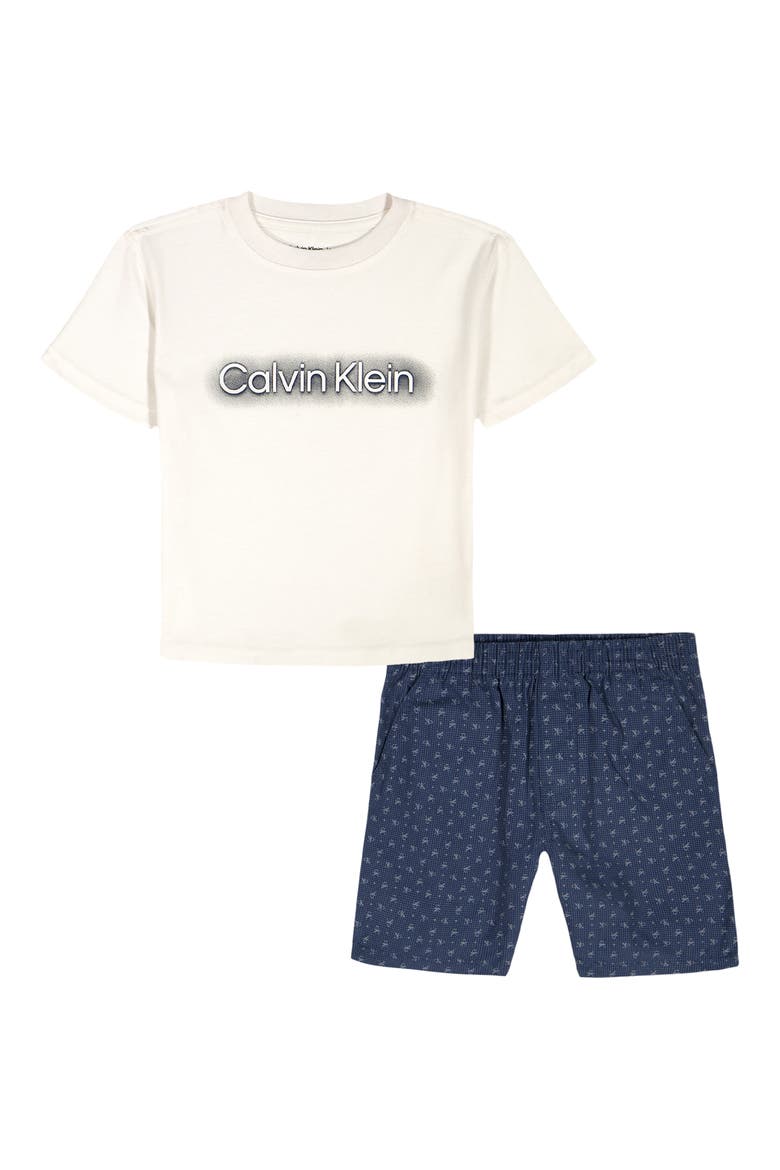 Kids' Graphic T-Shirt & Shorts Set, Main, color, NAVY MULTI