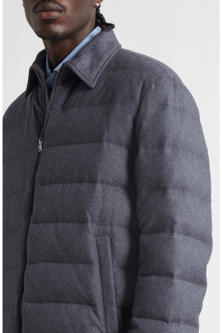 Cashmere & Silk Down Puffer Jacket, Alternate, color, CHARCOAL