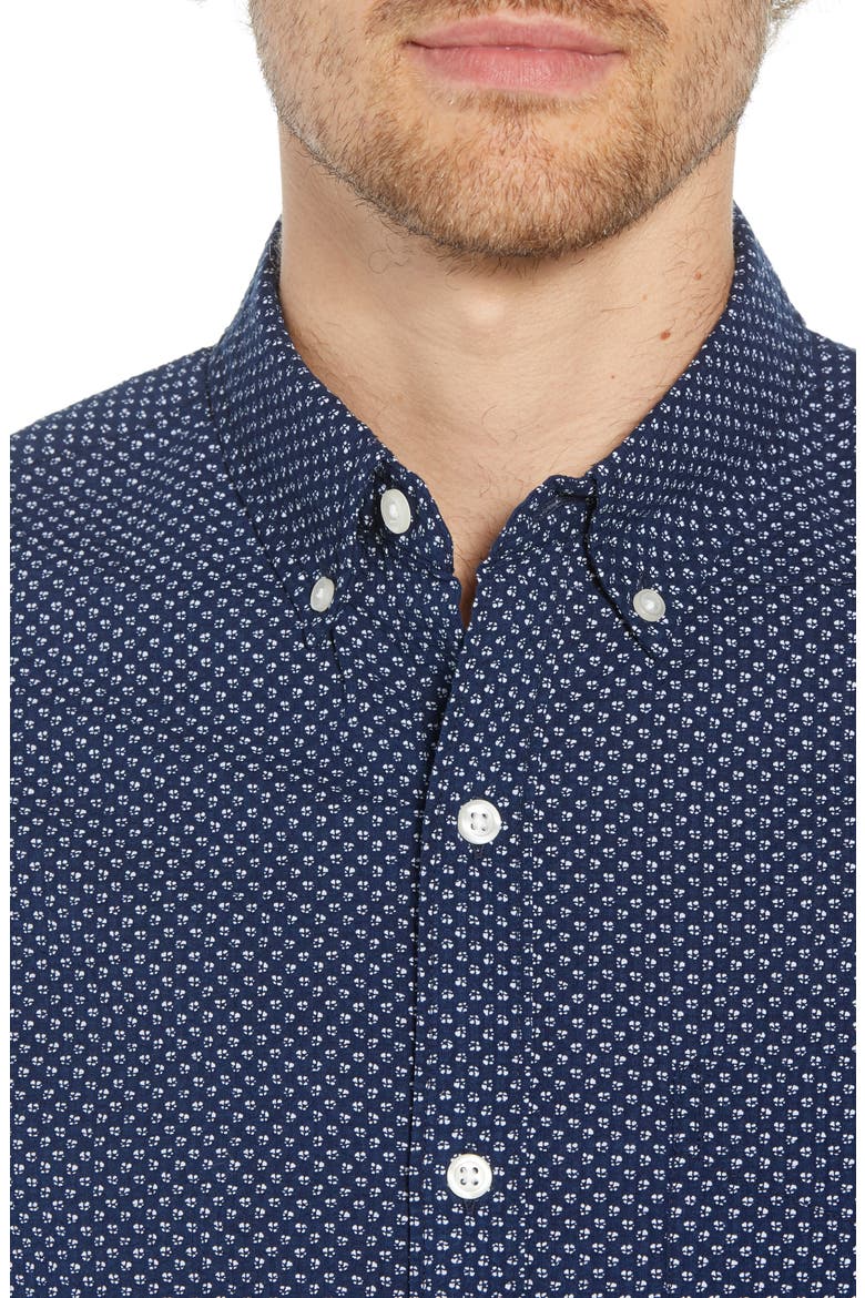 Slim Fit Poppy Print Shirt, Alternate, color, DUANE FLOWER - DEEP PACIFIC