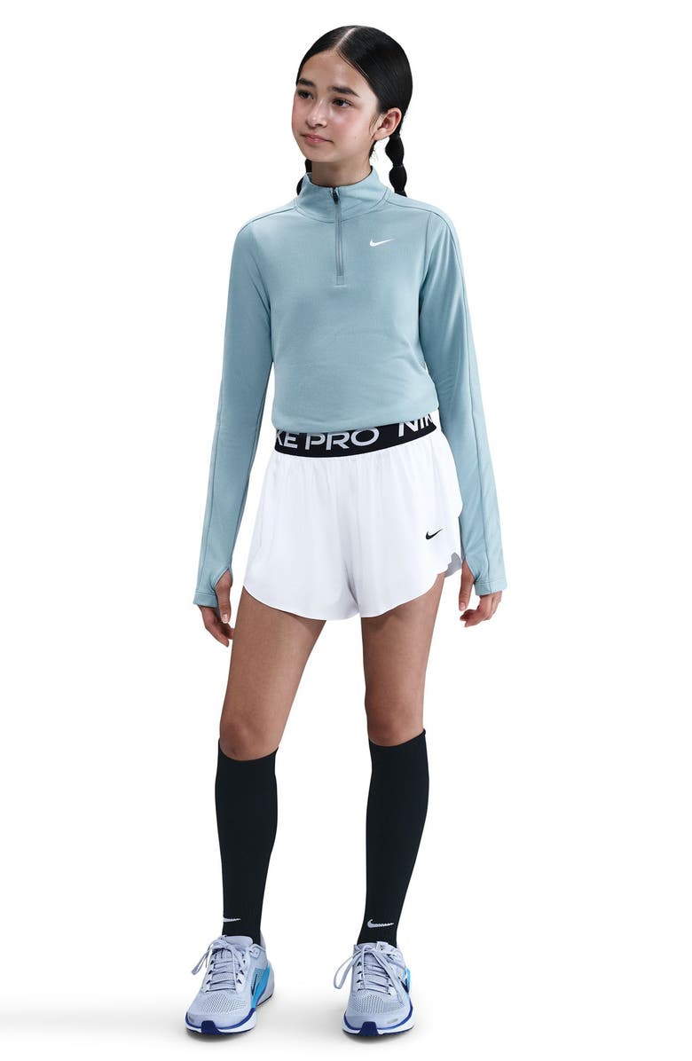 Nike Pro Dri-FIT 2-in-1 Shorts, Main, color, White/ Black/ Black