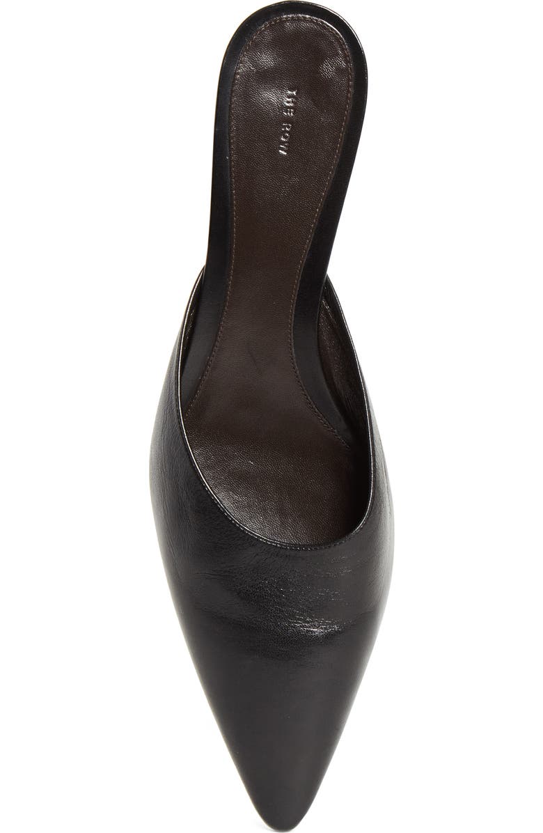 The Row Liiisa Pointed Toe Kitten Heel Mule, Alternate, color, Black