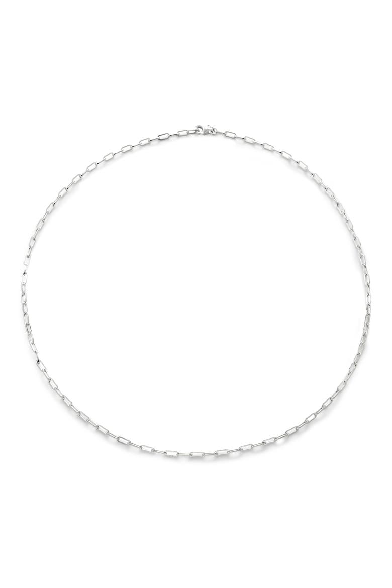 Mini Paper Clip Choker Necklace, Main, color, SILVER