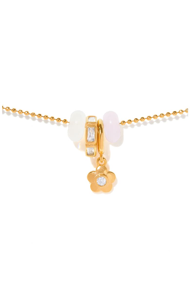 Flower Dash Charm Necklace, Main, color, GOLD