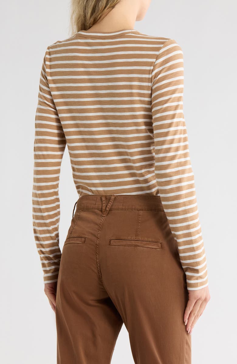 Veronica Beard Travis Stripe Top, Alternate, color, Off White/ Khaki Stripe