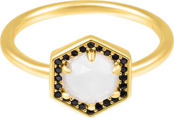 Moonstone Hexagon Ring