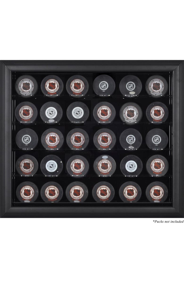 FANATICS AUTHENTIC 30 Hockey Puck Black Framed Display Case, Main, color,