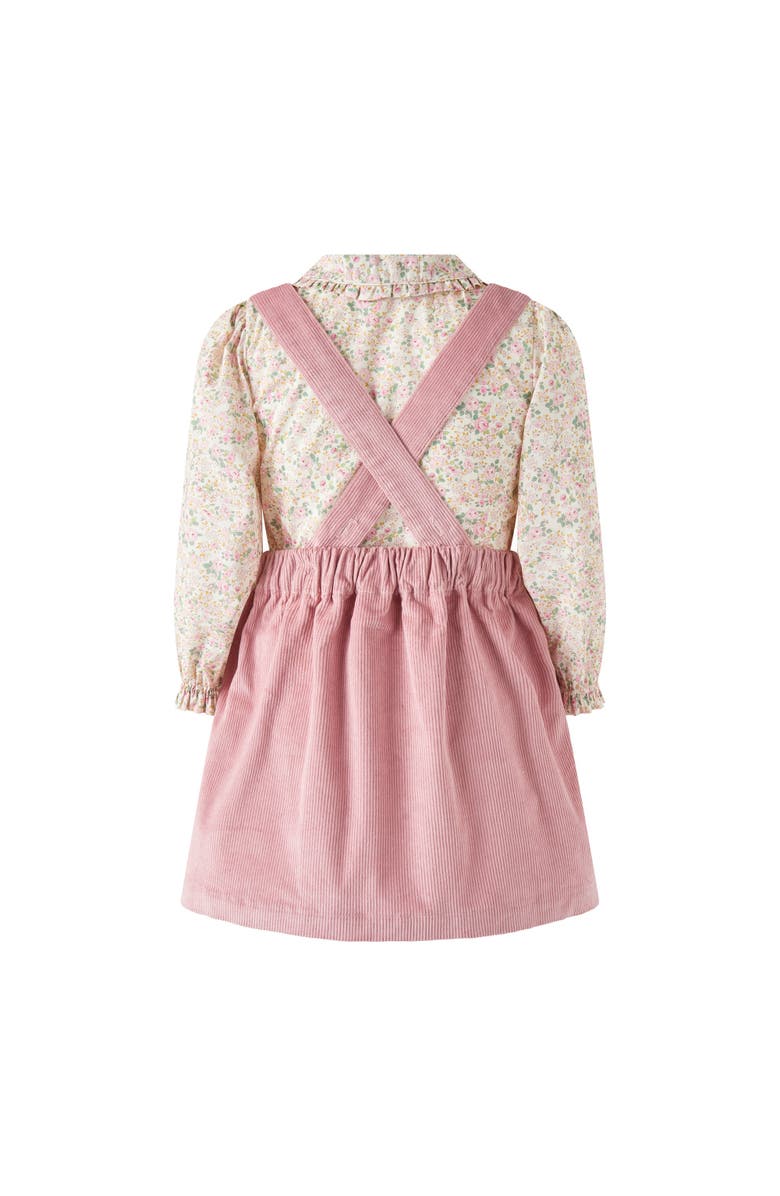 Rachel Riley Floral Blouse Cord Pinafore Set, Alternate, color, Pink
