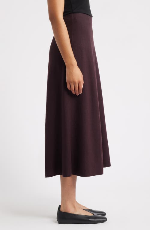Eileen Fisher Felted Wool Jersey A-line Skirt In Burgundy
