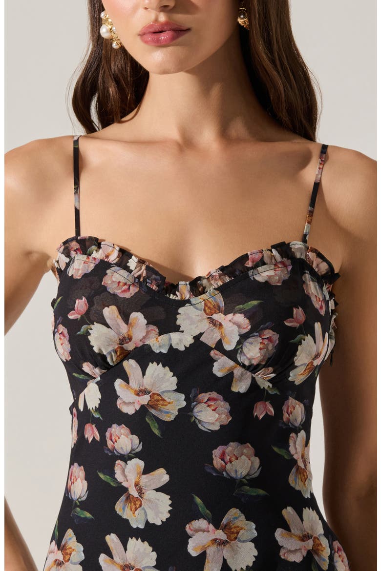 Maeryn Sweetheart Neck Dress, Alternate, color, BLACK FLRL