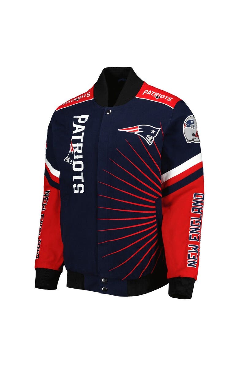 G-III SPORTS BY CARL BANKS Men's G-III Sports by Carl Banks Navy New England Patriots Extreme Redzone Full-Snap Varsity Jacket, Alternate, color, 
