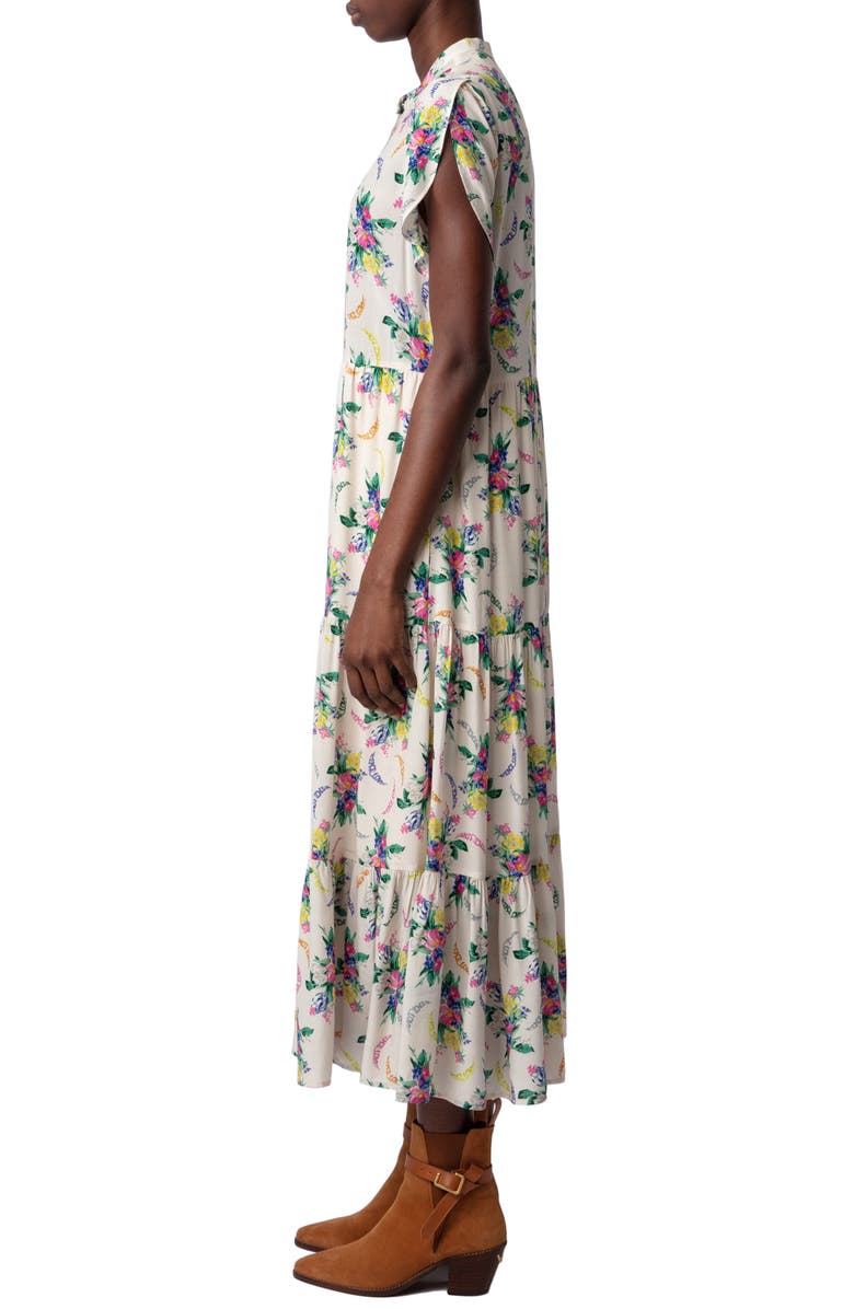 Zadig & Voltaire Razy Soft Bouquet Tulip Sleeve Dress, Alternate, color, 