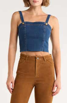 Alice + Olivia Sue Denim Bustier Top