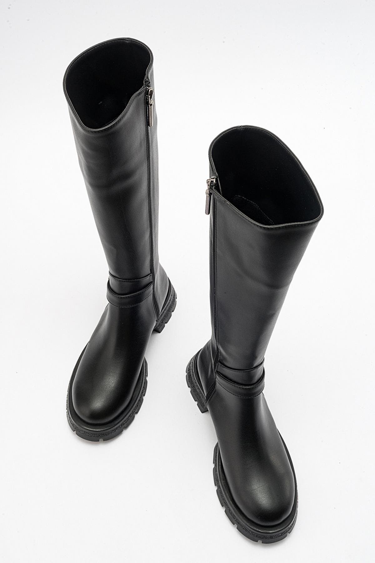 Prologue Shoes Covela Knee High Boot, Alternate, color, Black Faux Leather