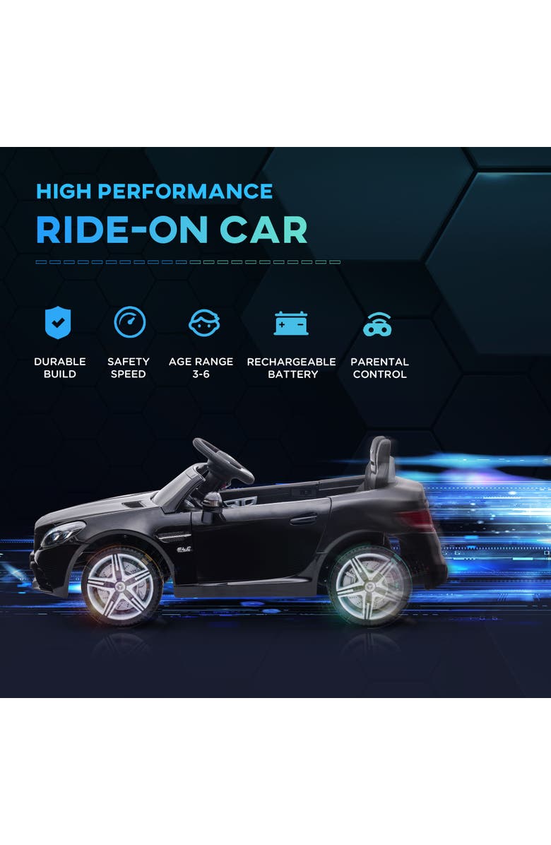 Aosom 12V Kids Electric Ride On Car with Parent Remote, Two Motors, 2 Speeds, Music, LED Lights, USB, Alternate, color, Black