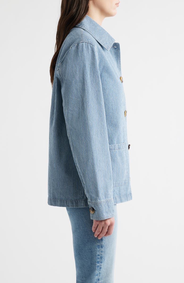 Bernardo Stripe Denim Jacket, Alternate, color, Blue